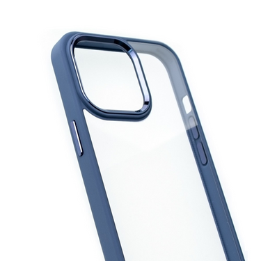iPhone 13 Compatible Case Cover With Shockproof Metal Camera Lens Protection Clear PC - Blue